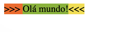 Imagem com o texto ">>> Ola mundo!<<<"