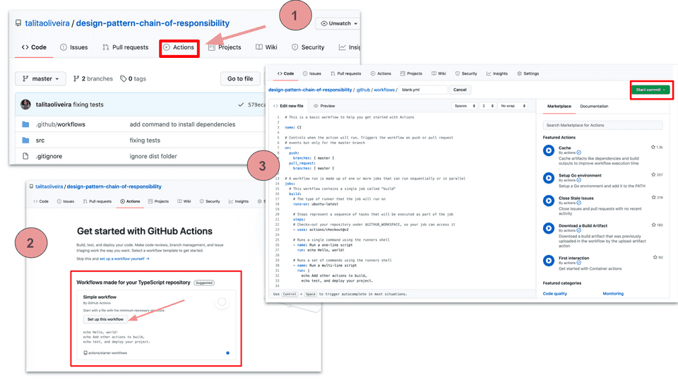 Passos para comecar a usar o Github Actions